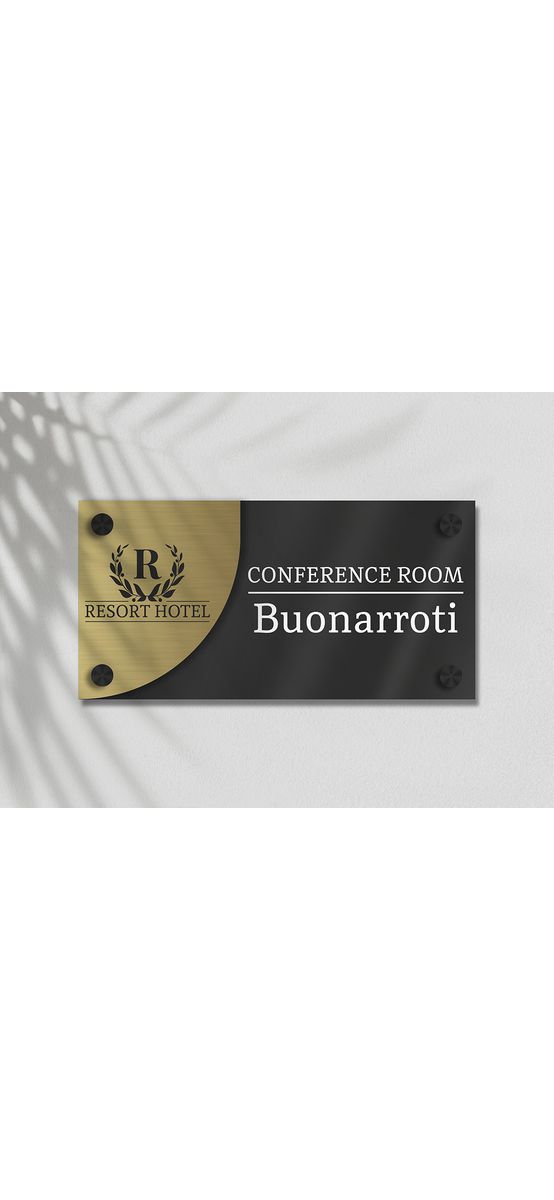 Plăcuță personalizată cu print UV pentru birouri, spații comerciale, firme și instituții, distanțiere incluse