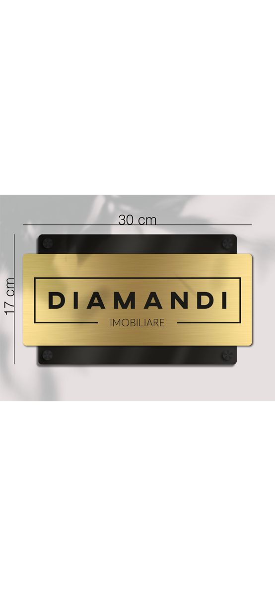Plăcuță personalizată din două straturi cu print UV pentru birouri, spații comerciale, firme și instituții, distanțiere incluse