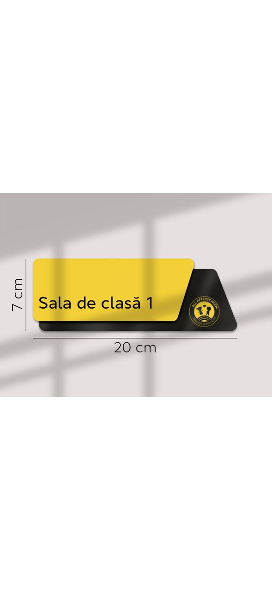Plăcuță personalizată modernă cu print UV pentru birouri, spații comerciale, firme și instituții