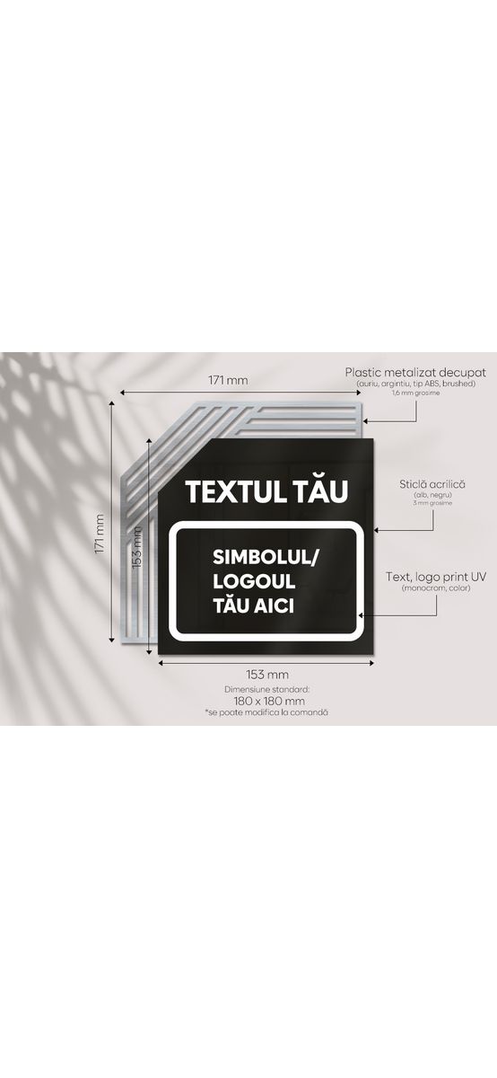 Plăcuță personalizată cu print UV ideală pentru firme, birouri, unități de cazare sau instituții