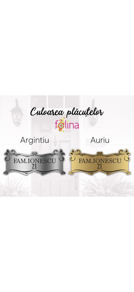 Plăcuță gravată personalizată pentru ușă cu numele dumneavoastră de familie, 15x6 cm
