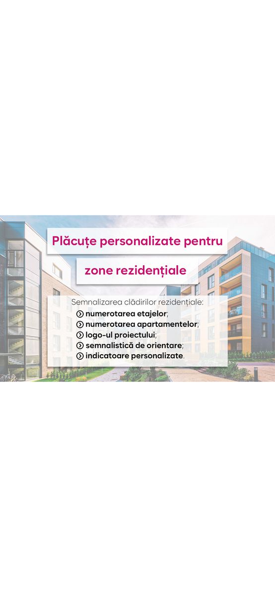 Plăcuțe de semnalizare personalizate pentru clădiri rezidențiale și scări de bloc: plăcuțe de semnalizare printate sau gravate