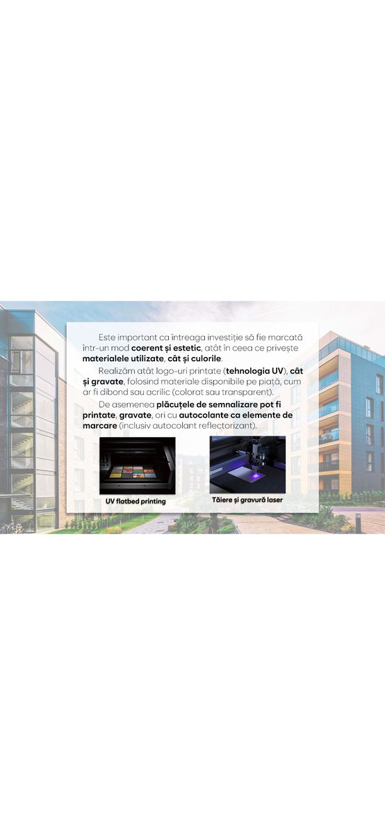 Plăcuțe de semnalizare personalizate pentru clădiri rezidențiale și scări de bloc: plăcuțe de semnalizare printate sau gravate