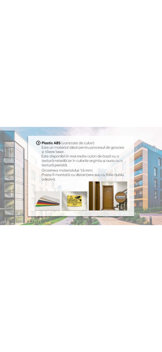 Plăcuțe de semnalizare personalizate pentru clădiri rezidențiale și scări de bloc: plăcuțe de semnalizare printate sau gravate