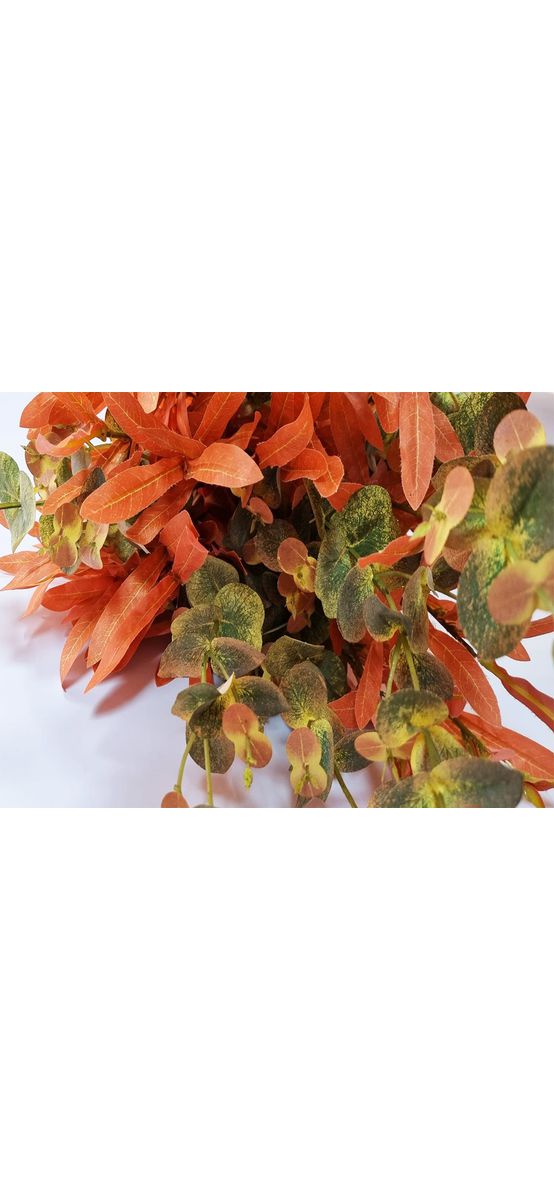 Buchet plante decorative artificiale, crengi cu frunze cărămizii, 50 cm înălţime