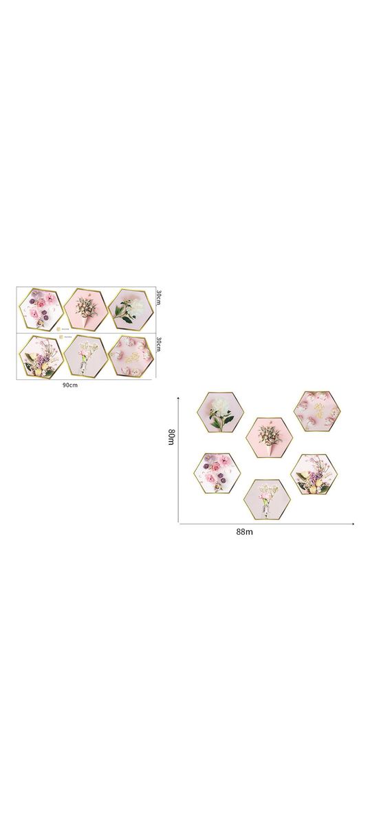 Set 6 stickere, postere autocolante cu modele florale