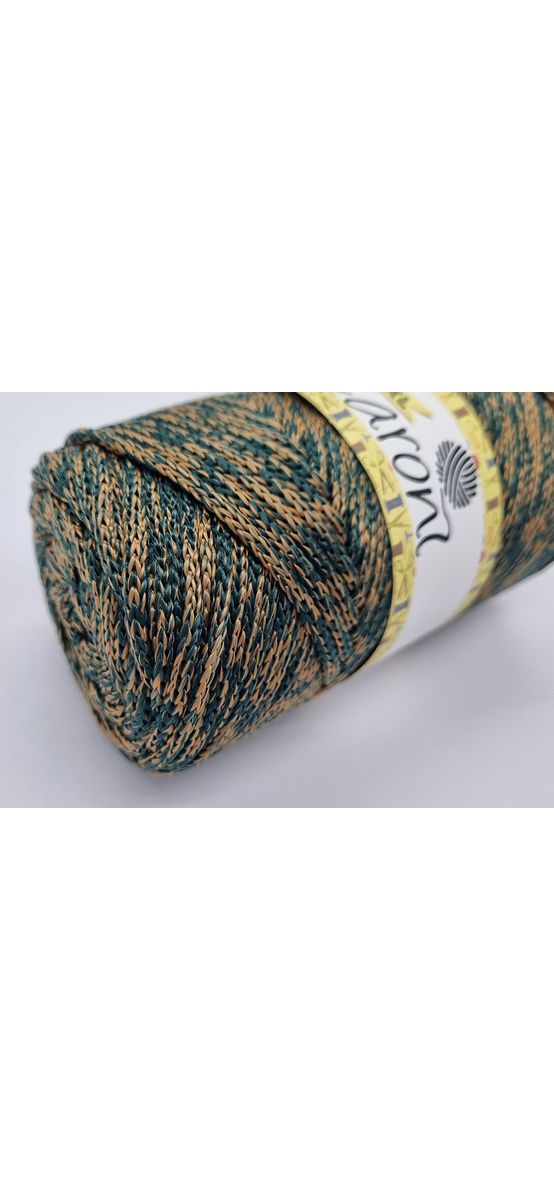 PP Macrame XL, şnur colorat, melanj verde închis şi bej