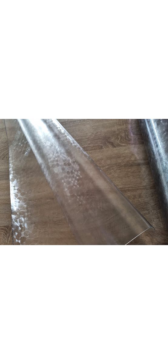 Folie protecţie blat mobilă, transparentă cu model cercuri, fără adeziv, 1.5 mm grosime, rolă de 100x240 cm