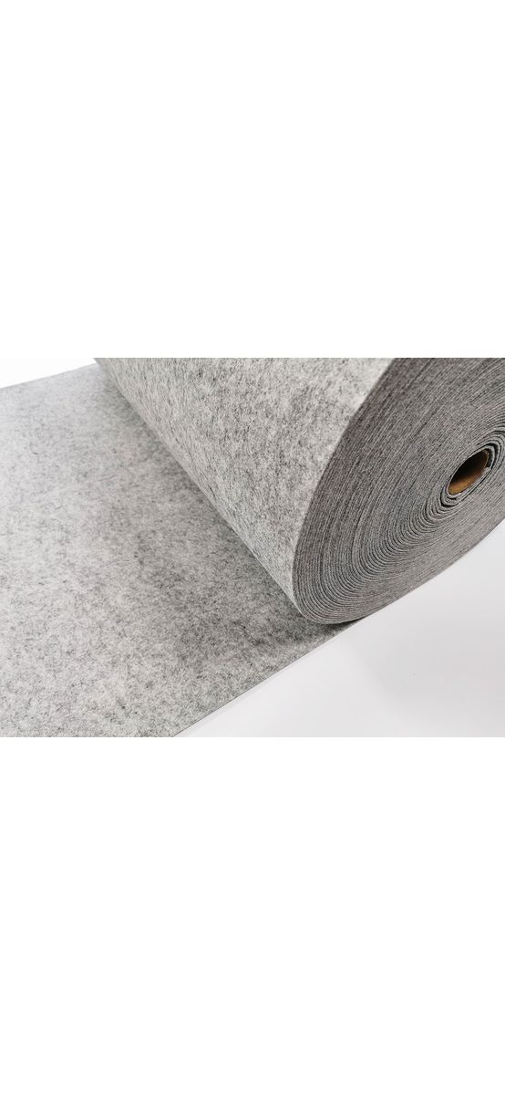 Fetru la metru, pâslă gri deschis cu grosime de 3 mm, cu lățimea de 90cm - produs 100% din materiale reciclate