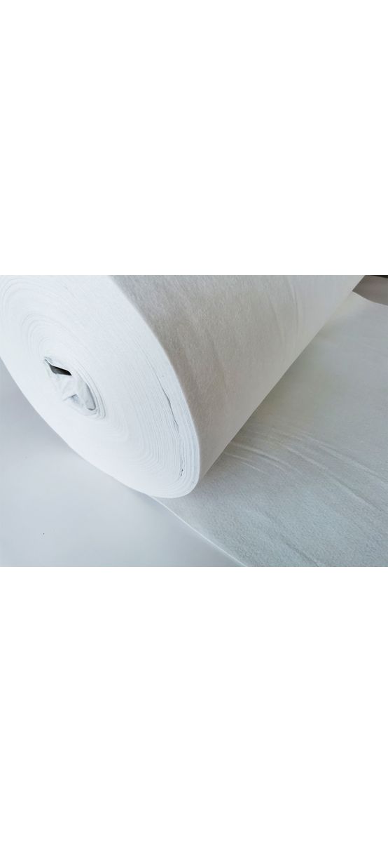 Fetru la metru, pâslă albă  cu grosime de 1 mm, cu lățimea de 90cm - produs 100% din materiale reciclate