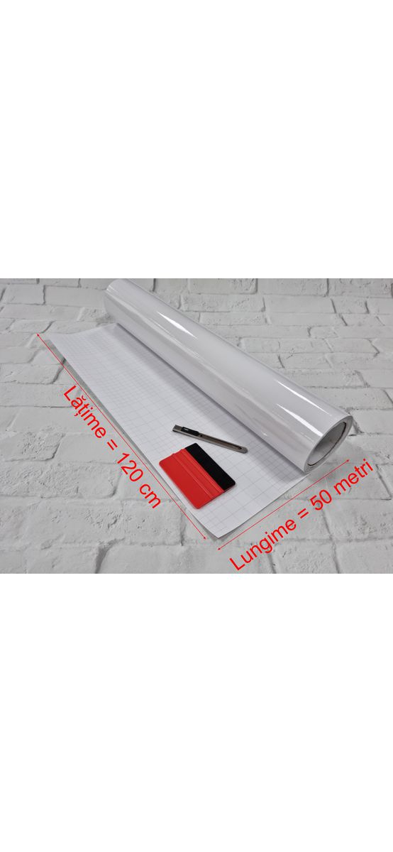 Folie de transfer pentru vinil cu suport din hârtie gradată, X-Film, rolă cu lățimea 120 cm și lungimea 50m, racletă si cutter gratuite