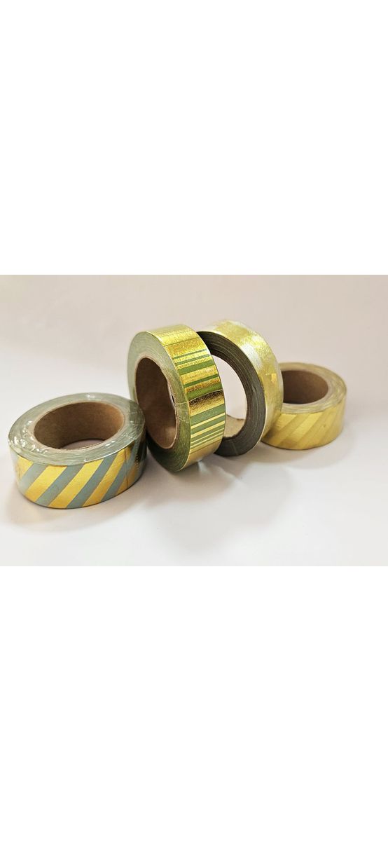 Set 4 role washi tape, benzi adezive decorative aurii