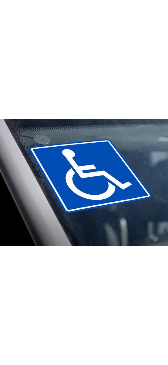 Set 2 stickere auto, persoană cu dizabilități, Folina, 10x10 cm, racletă de aplicare inclusă