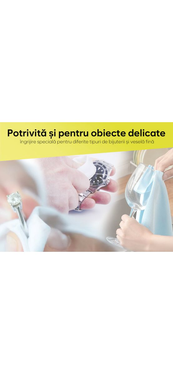 Set 3 lavete din microfibră ideale pentru suprafețele sensibile -  lentile, ecrane, bijuterii și veselă, dimeniune mare 40x40 cm, seturile conțin culori aleatorii