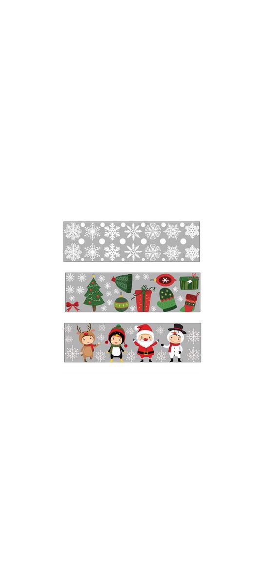 Set 4 planşe cu stickere geam electrostatice, decor Crăciun