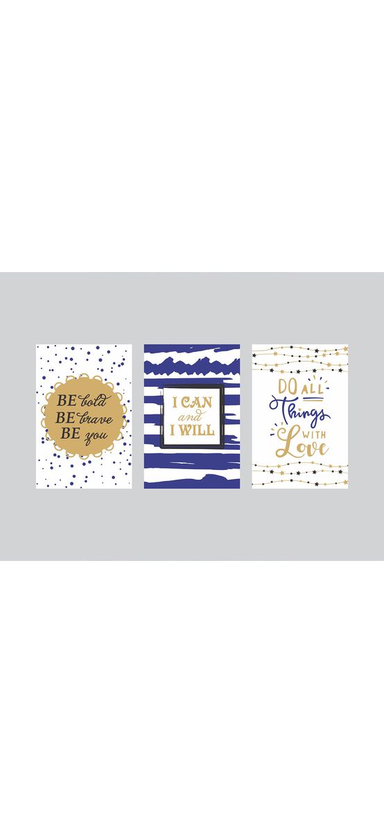 Set 3 tablouri cu mesaje I can and I will