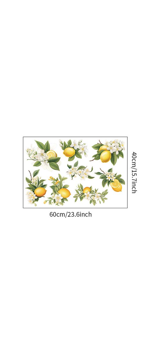 Set 8 stickere lămâi şi flori, decor mobilă, perete şi faianţă bucătărie