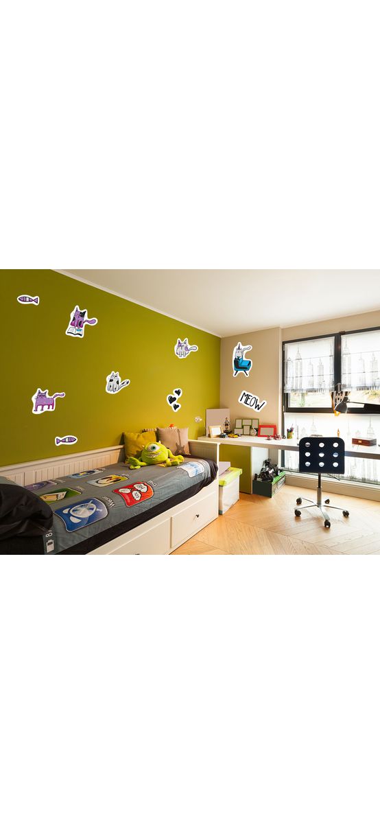 Set 9 stickere Pisici, Folina, racletă de aplicare inclusă.