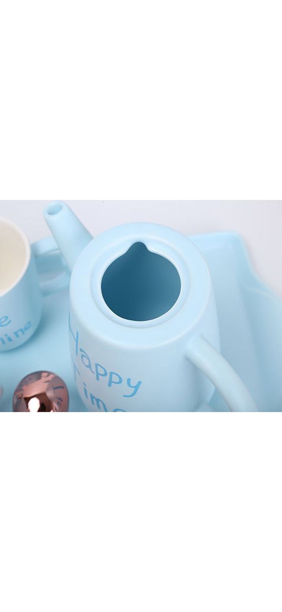 Set ceşti ceai Happy Time, Folina, din ceramică, bleu - 6 piese