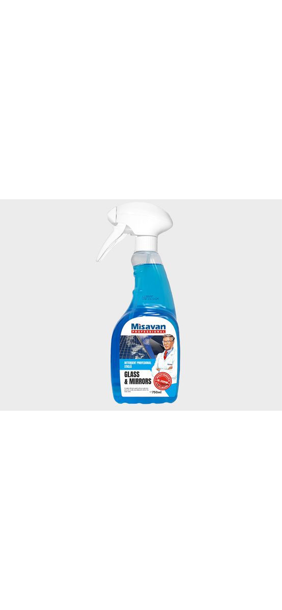 Set soluție Misavan și lavetă microfibră pentru ștergerea geamurilor, oglinzilor și a altor suprafețe din sticlă