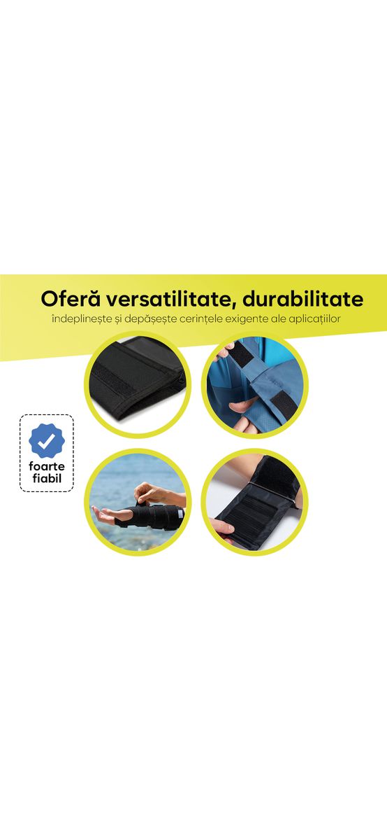 Set 10 dreptunghiuri Velcro fără adeziv,  sistem Hook and Loop, arici fără adeziv ideal pentru cusut, 5x10 cm - culoare neagră