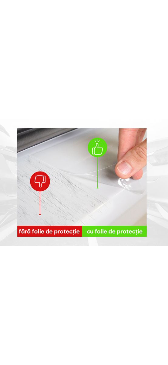 Set 5 folii de protecție (4+1 gratis) a vopselei pentru spațiul de sub mânerele ușilor auto, transparent, potrivire universală, racletă aplicare inclusă