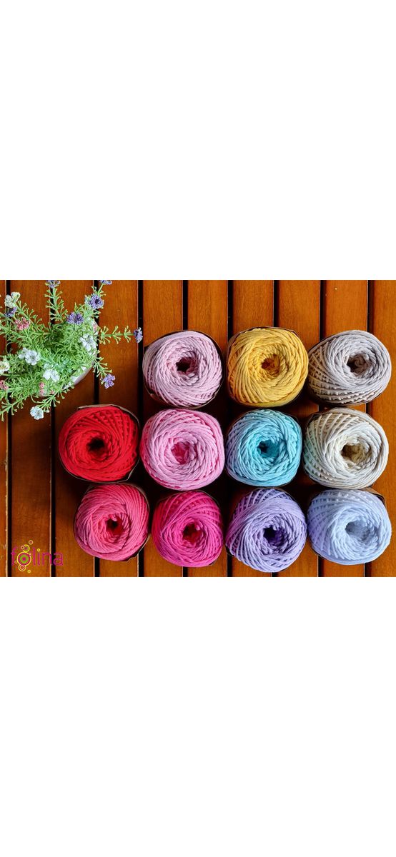 Sfoară bumbac roşie, Maccaroni Cotton Premium, fir de 2mm grosime, 100gr