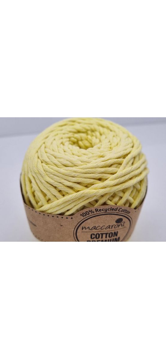 Sfoara bumbac galben pai, Maccaroni Cotton Premium, fir de 2 mm grosime, 100g
