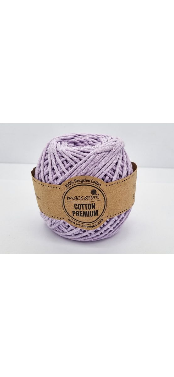 Sfoară bumbac lila, Maccaroni Cotton Premium, fir de 2mm grosime, 100gr