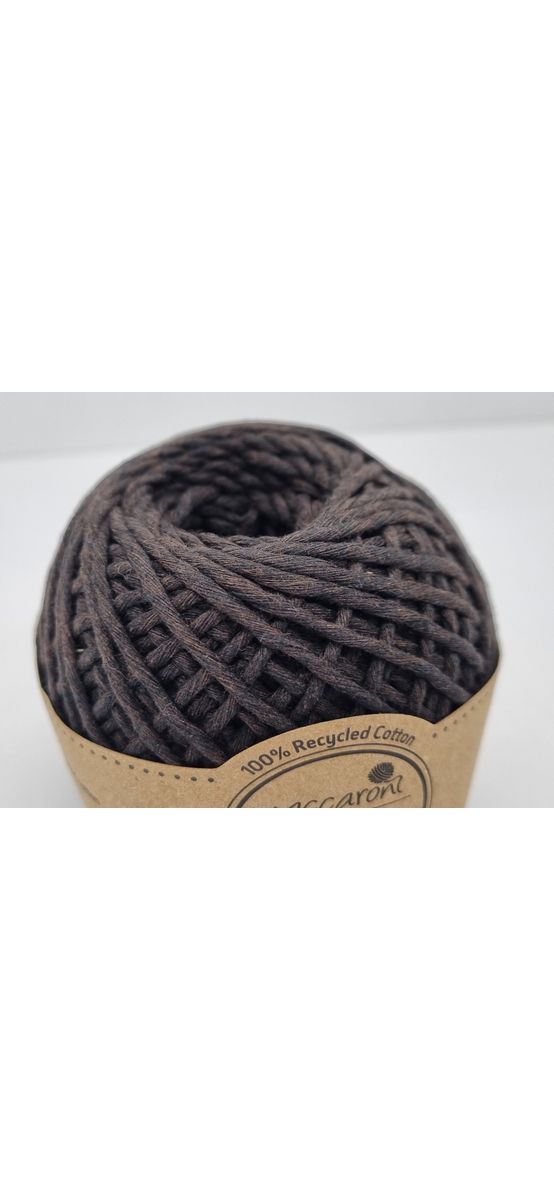 Sfoara bumbac maro inchis, Maccaroni Cotton Premium, fir de 2 mm grosime, 100g