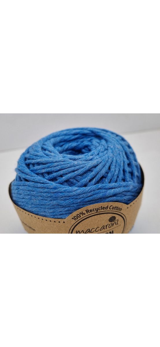 Sfoara bumbac albastra, Maccaroni Cotton Premium, fir de 2 mm grosime, 100g