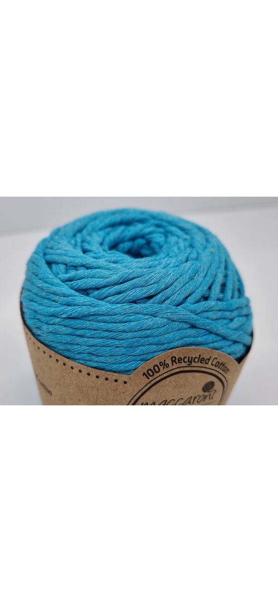Sfoara bumbac albastra Blue Sky, Maccaroni Cotton Premium, fir de 2 mm grosime, 100g