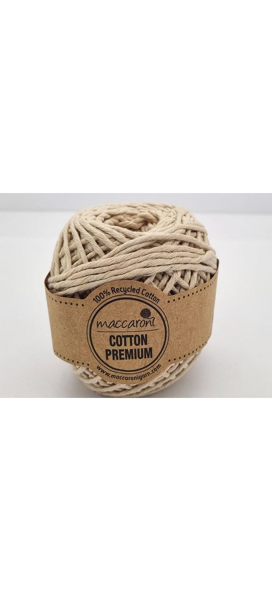 Sfoară bumbac natur, Maccaroni Cotton Premium, fir de 2mm grosime, 100gr