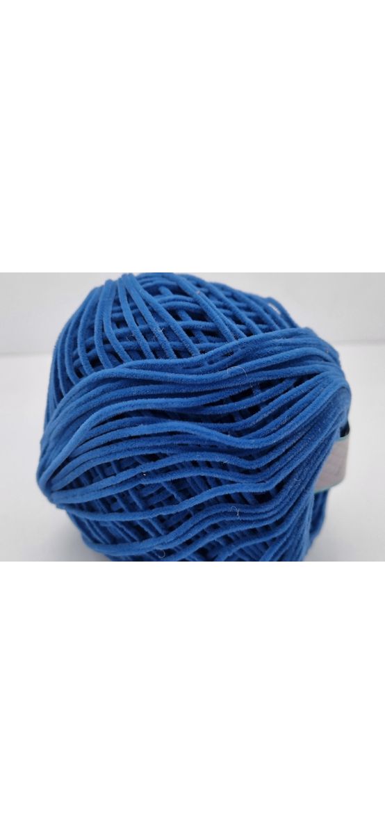 Snur catifelat albastru, Maccaroni Suede, pentru tricotat si crosetat