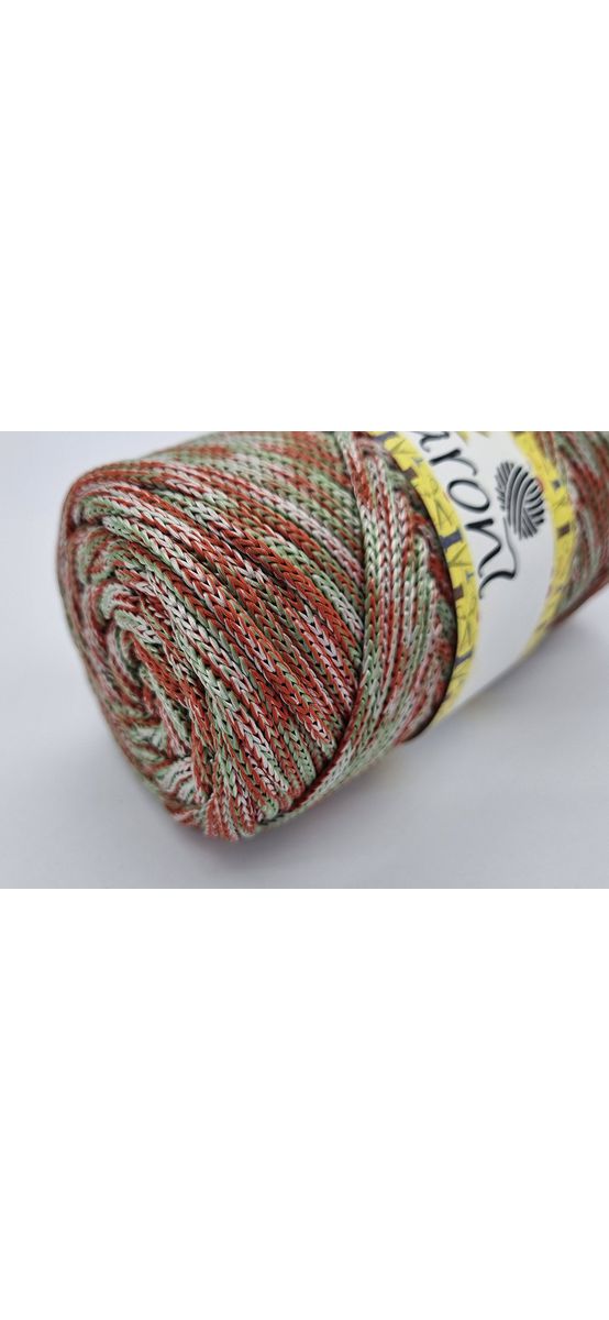 PP Macrame XL, şnur colorat, melanj cărămiziu şi verde
