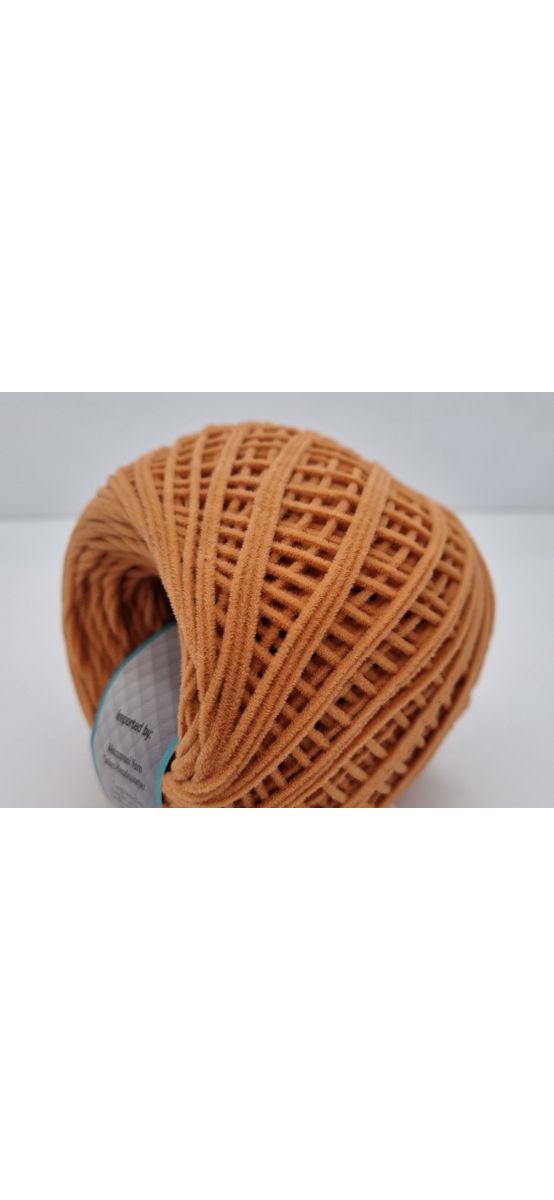 Snur catifelat cappuccino, Maccaroni Suede, pentru tricotat si crosetat