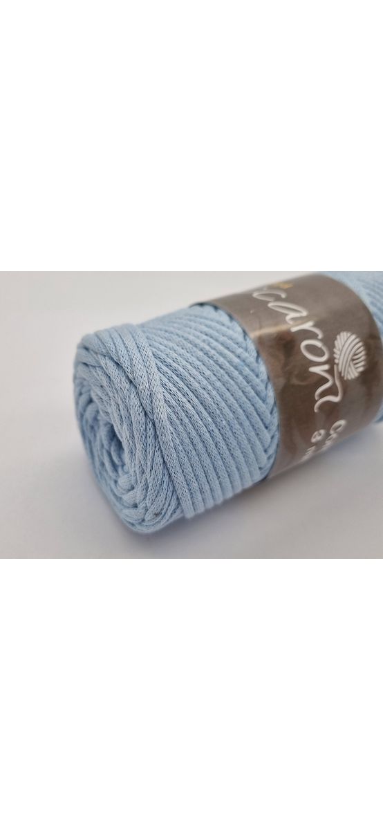 Snur din bumbac, Maccaroni Cotton Cord bleu, 3 mm grosime