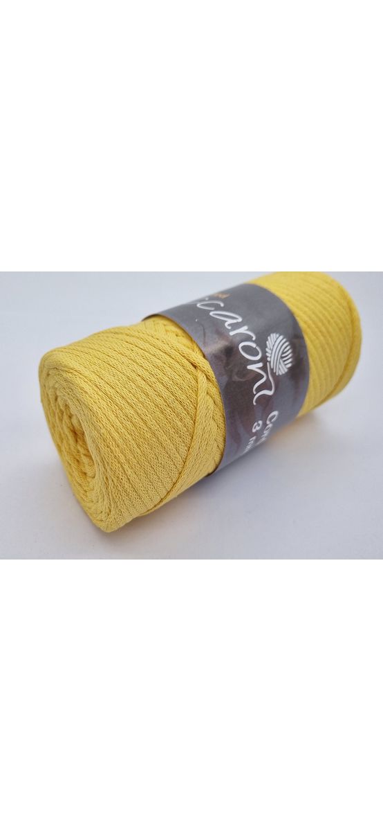 Snur din bumbac, Maccaroni Cotton Cord galben, 3 mm grosime