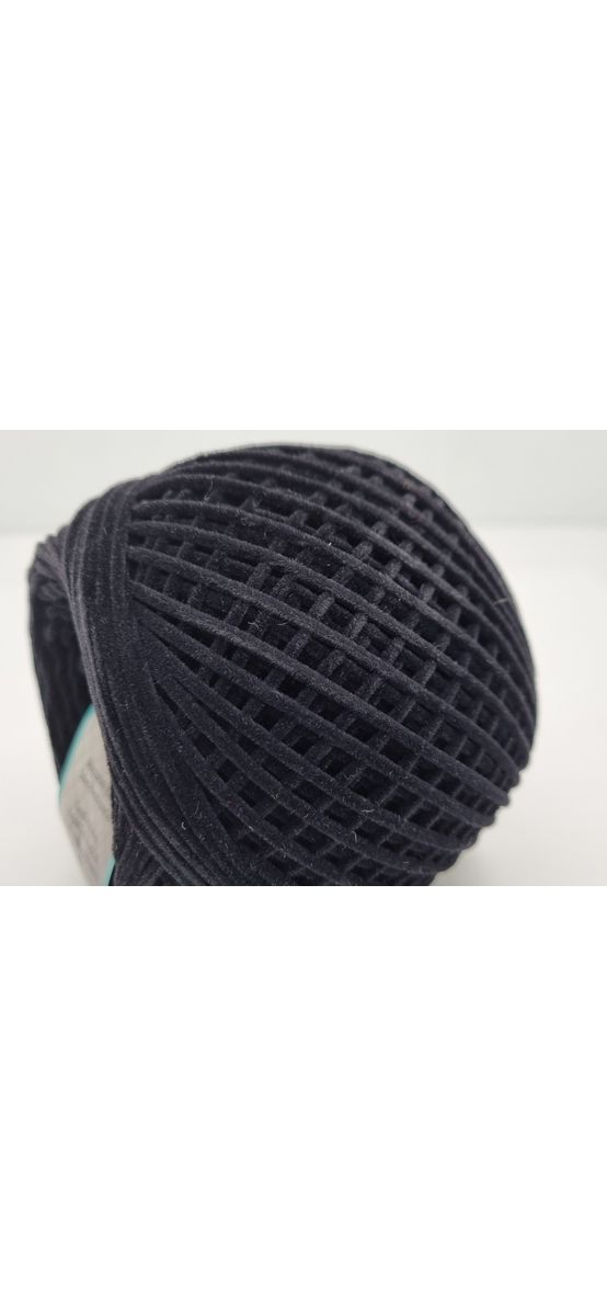 Snur catifelat negru, Maccaroni Suede, pentru tricotat si crosetat