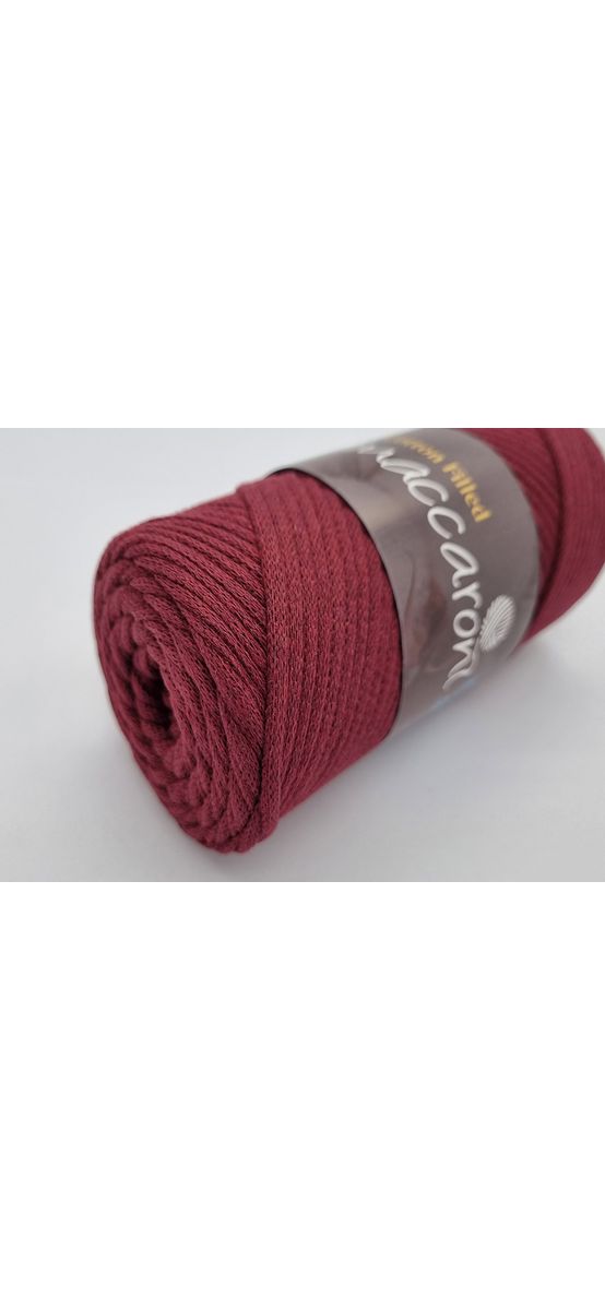 Snur din bumbac, Maccaroni Cotton Cord visiniu, 3 mm grosime
