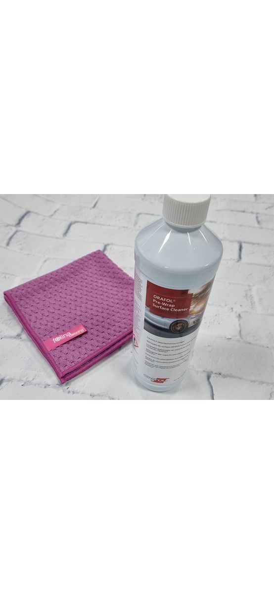 Soluție curățare și pre-aplicare autocolant, Orafol Pre-Way, 1000 ml, lavetă de microfibră inclusă