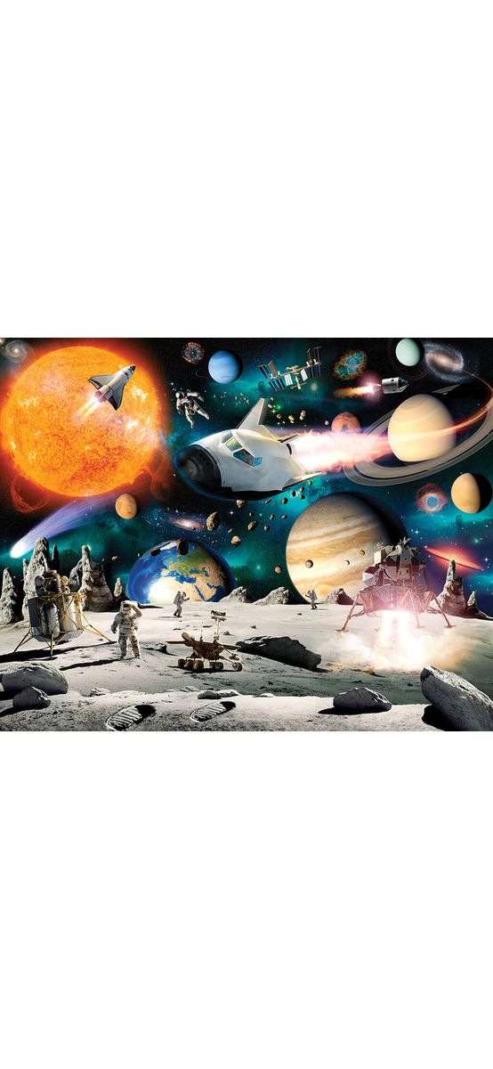 Fototapet planete Space Adventure, Walltastic, decorațiune multicoloră, dimensiuni fototapet 305x244 cm