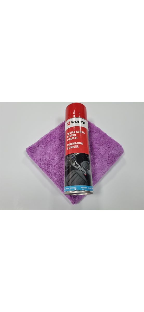 Spumă activă pentru curățat, Wurth, recipient de 500ml, lavetă de microfibră inclusă