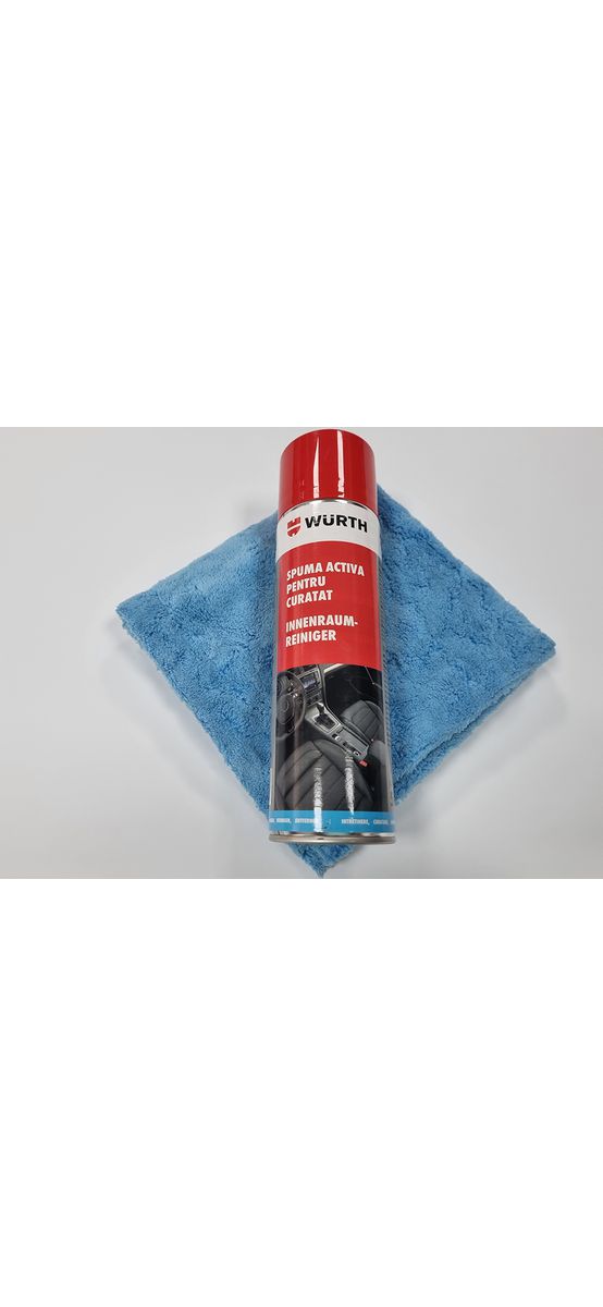 Spumă activă pentru curățat, Wurth, recipient de 500ml, lavetă de microfibră inclusă