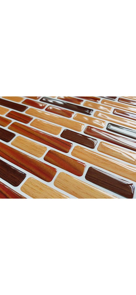 Faianţă autoadezivă 3D Smart Tiles Cruz, Folina, nuanțe de maro, set faianță 10 bucăţi