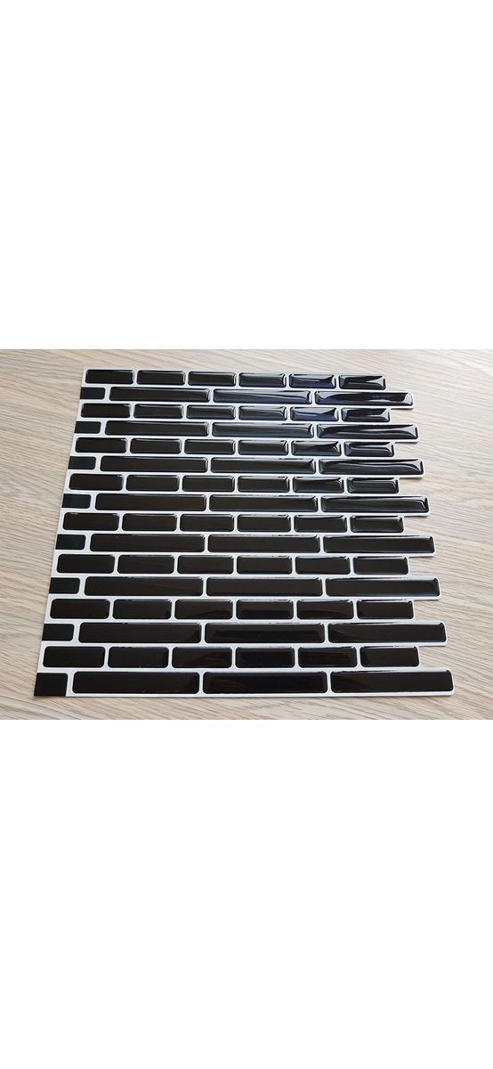 Faianţă autoadezivă 3D Smart Tiles Ania, Folina, mozaic negru, set faianță 10 bucăţi