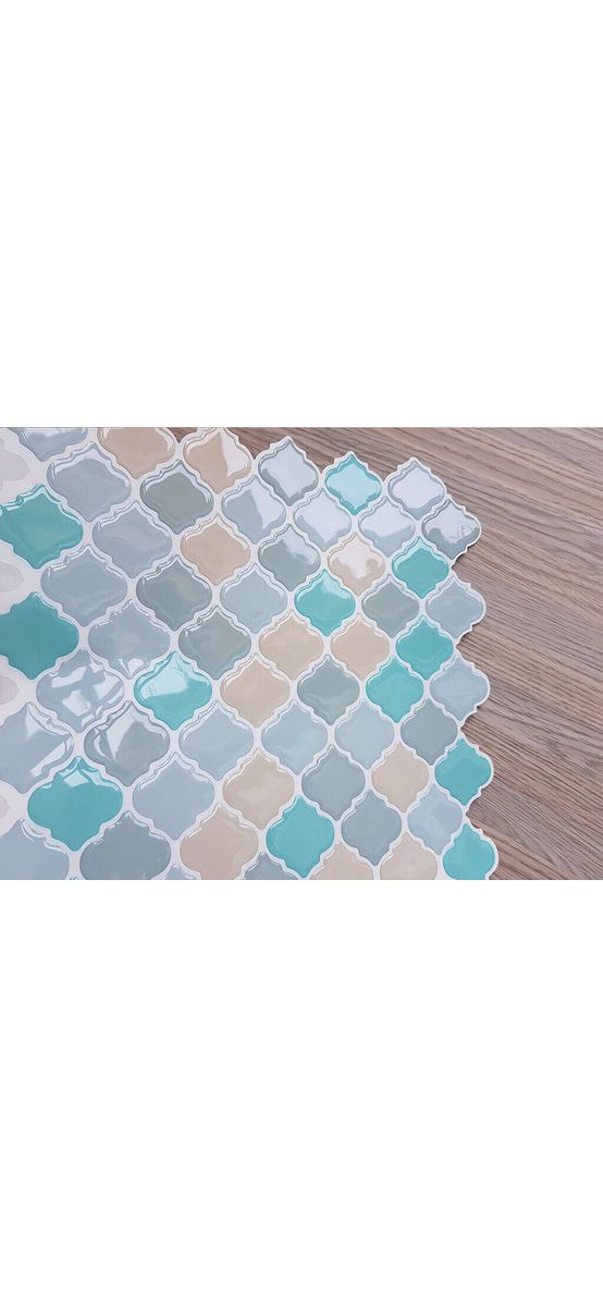 Faianţă autoadezivă 3D Smart Tiles Damasc Pastel, Folina, turcoaz, set faianță 10 bucăţi