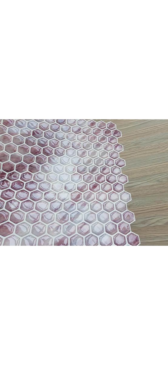 Faianţă autoadezivă 3D Smart Tiles Elissa, Folina, mozaic mov, set faianță 10 bucăţi