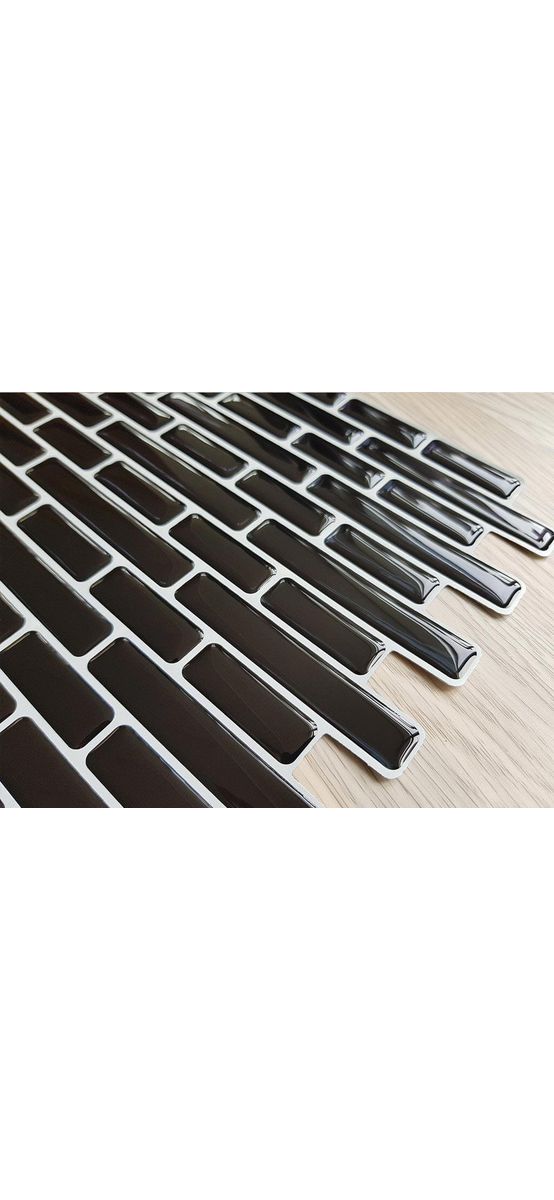 Faianţă autoadezivă 3D Smart Tiles Ania, Folina, mozaic negru, set faianță 10 bucăţi