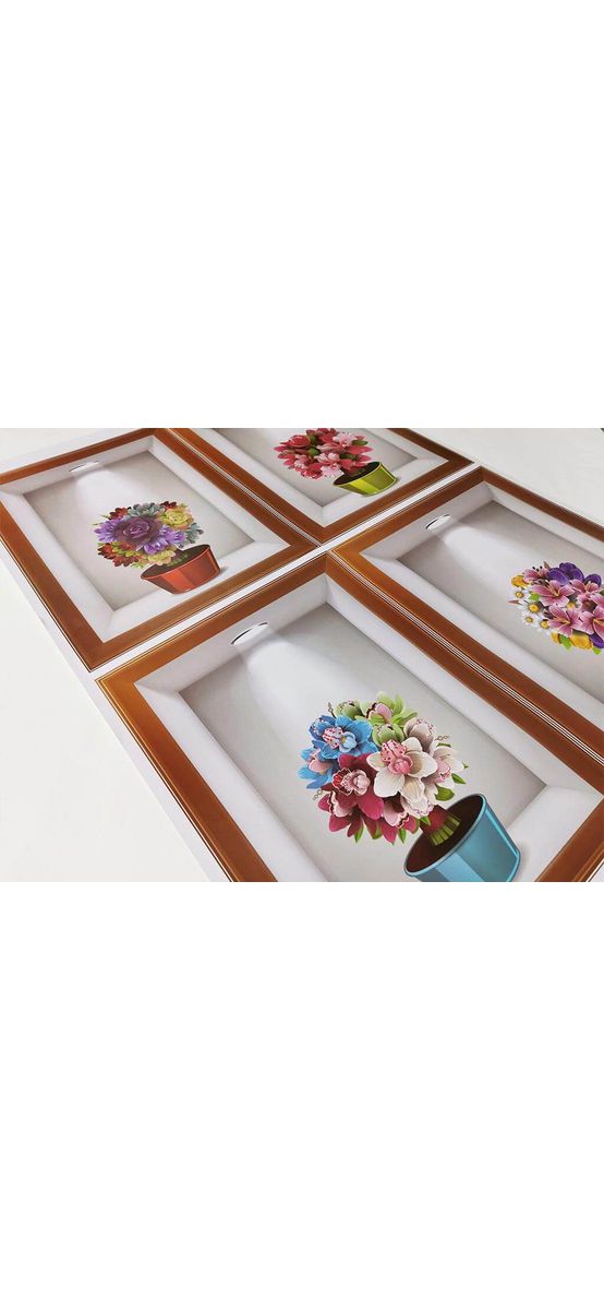 Sticker 3D Vază cu flori, Folina, model elegant, multicolor